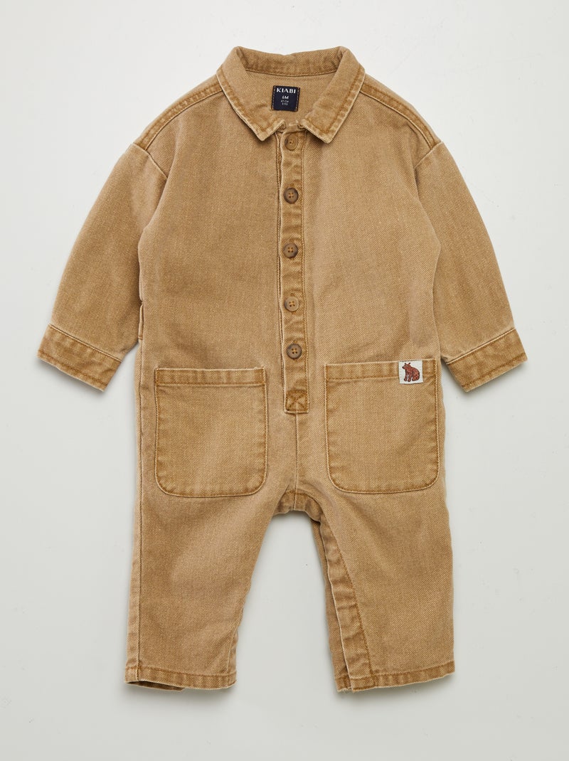 Tuta lunga in canvas BEIGE - Kiabi