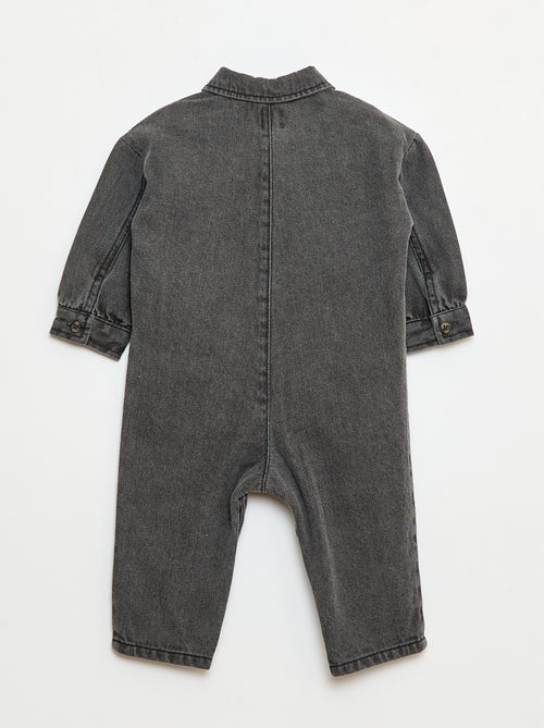 Tuta lunga in denim con apertura abbottonata - Kiabi