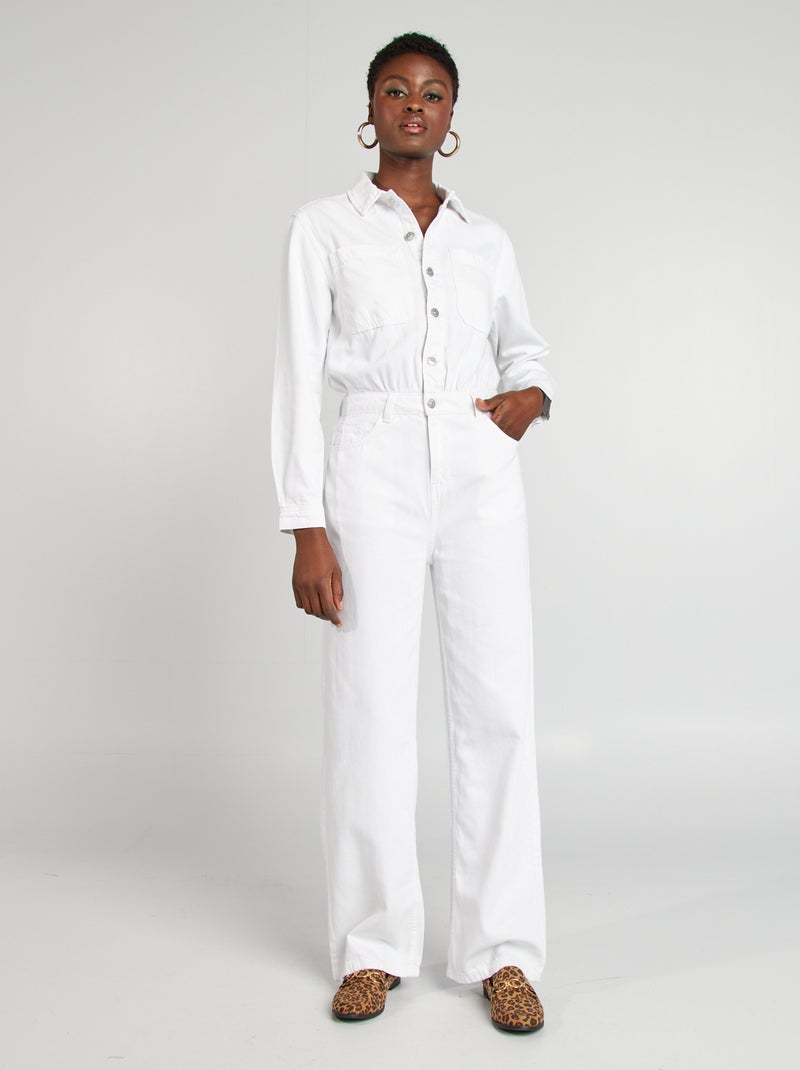 Tuta lunga in jeans bianco - Kiabi