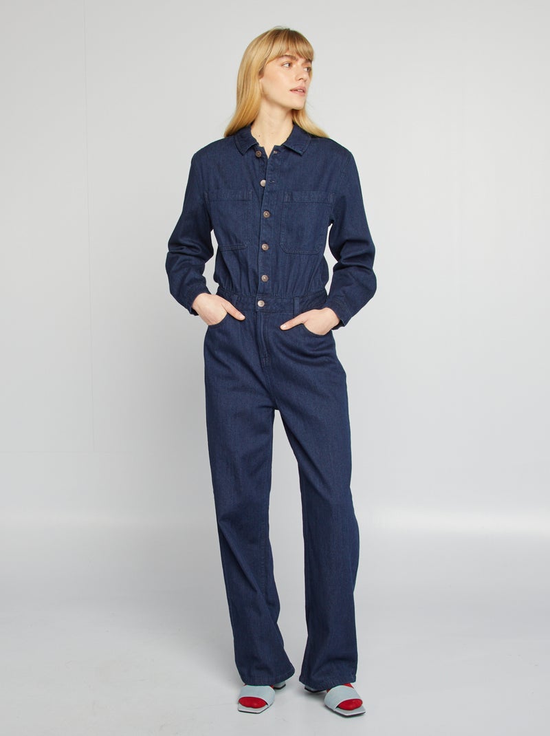 Tuta lunga in jeans BLU - Kiabi