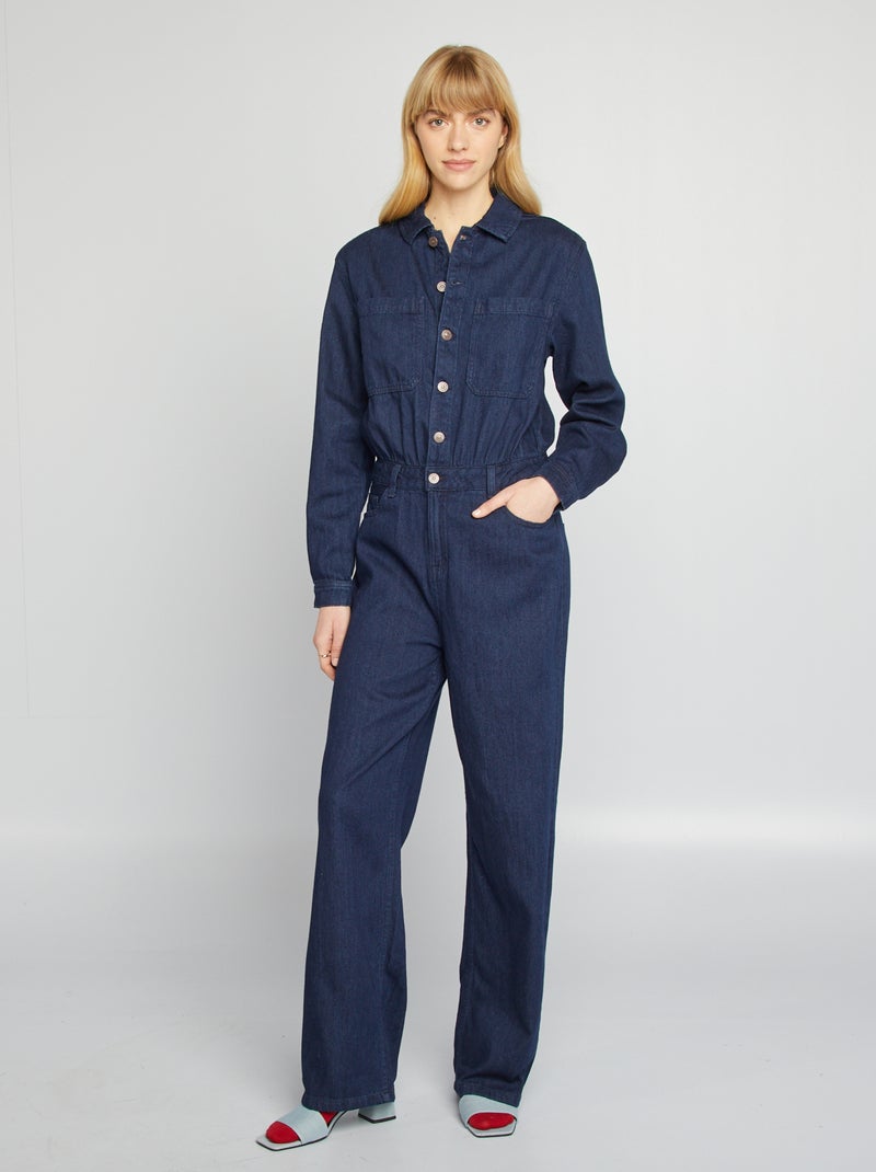 Tuta lunga in jeans BLU - Kiabi
