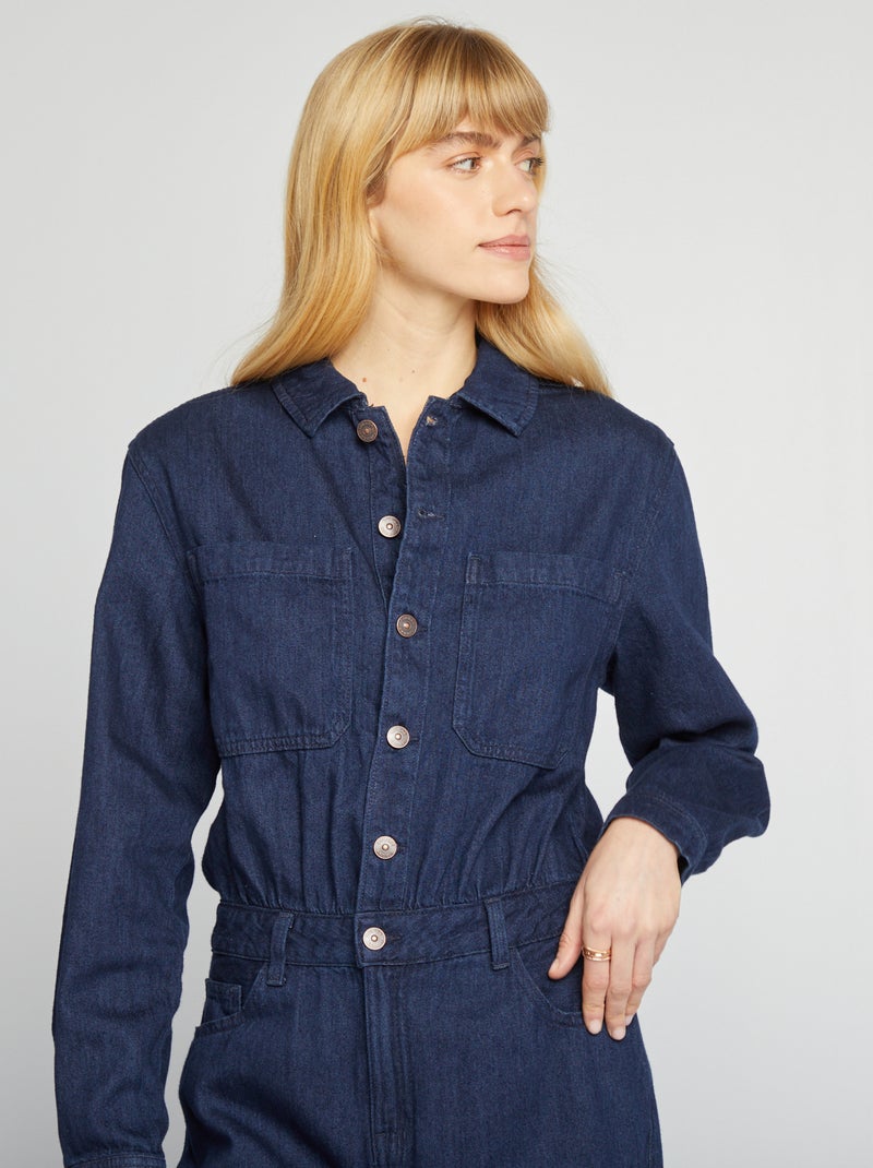 Tuta lunga in jeans BLU - Kiabi