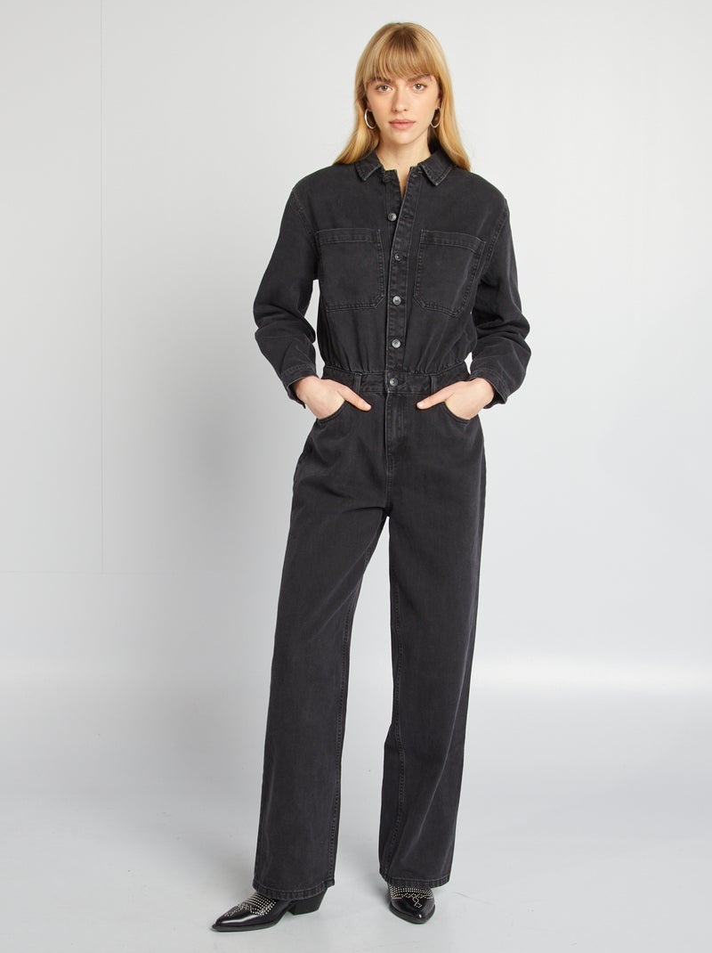 Tuta lunga in jeans GRIGIO - Kiabi