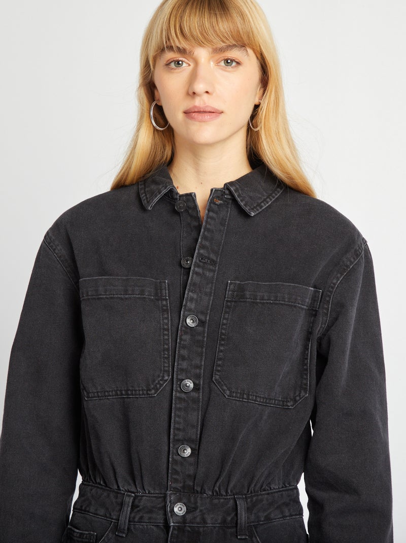 Tuta lunga in jeans GRIGIO - Kiabi