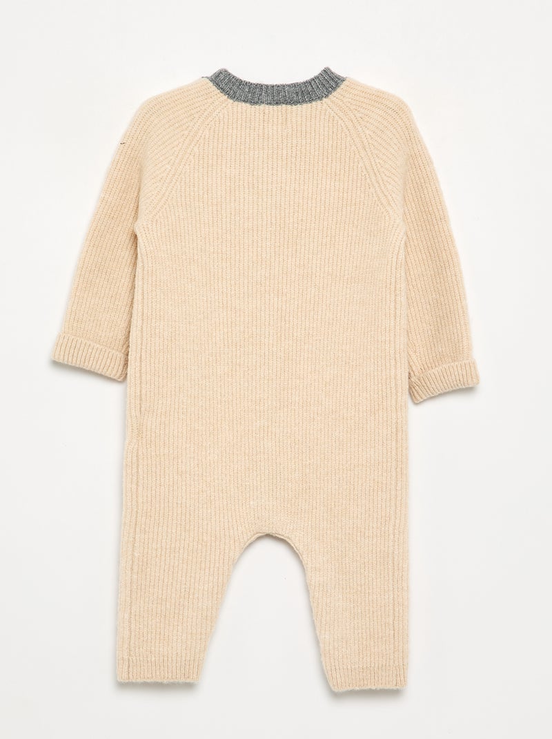 Tuta lunga in maglia Beige - Kiabi