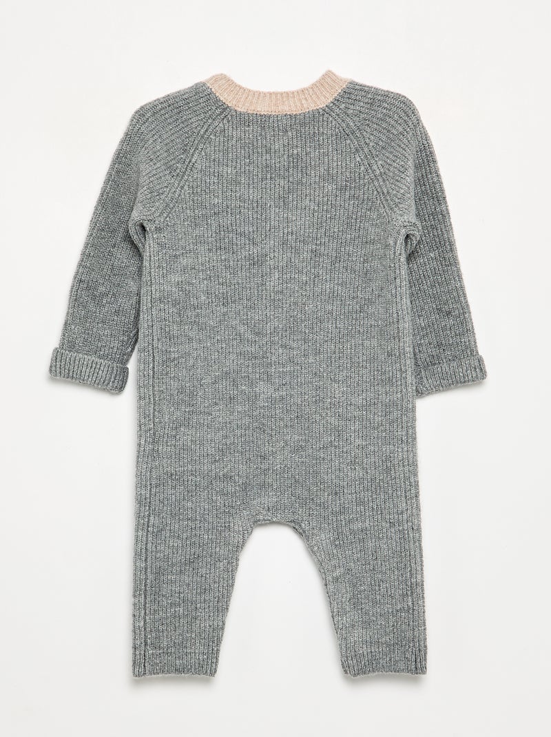Tuta lunga in maglia Grigio - Kiabi
