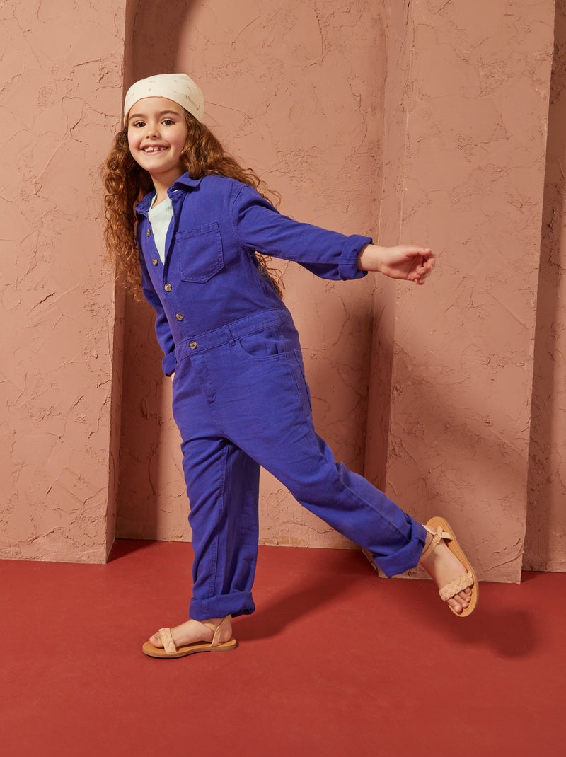 Tuta lunga in misto lino - Unisex BLU - Kiabi