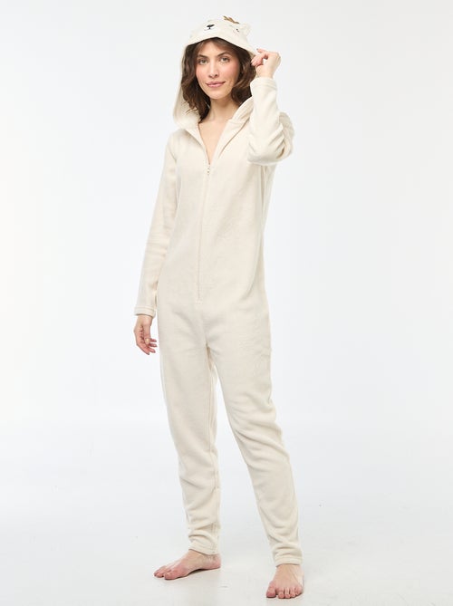 Tuta lunga in pile con motivo cerbiatto - Kiabi