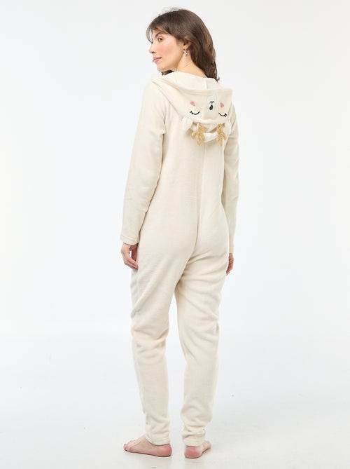 Tuta lunga in pile con motivo cerbiatto - Kiabi