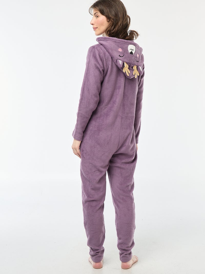 Tuta lunga in pile con motivo cerbiatto Viola - Kiabi