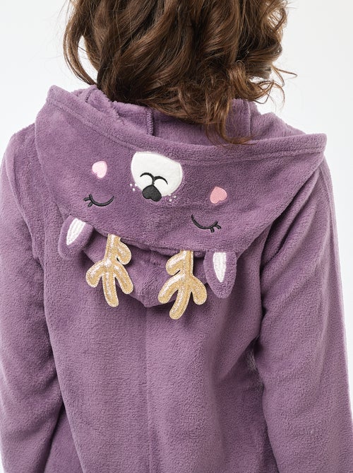 Tuta lunga in pile con motivo cerbiatto - Kiabi