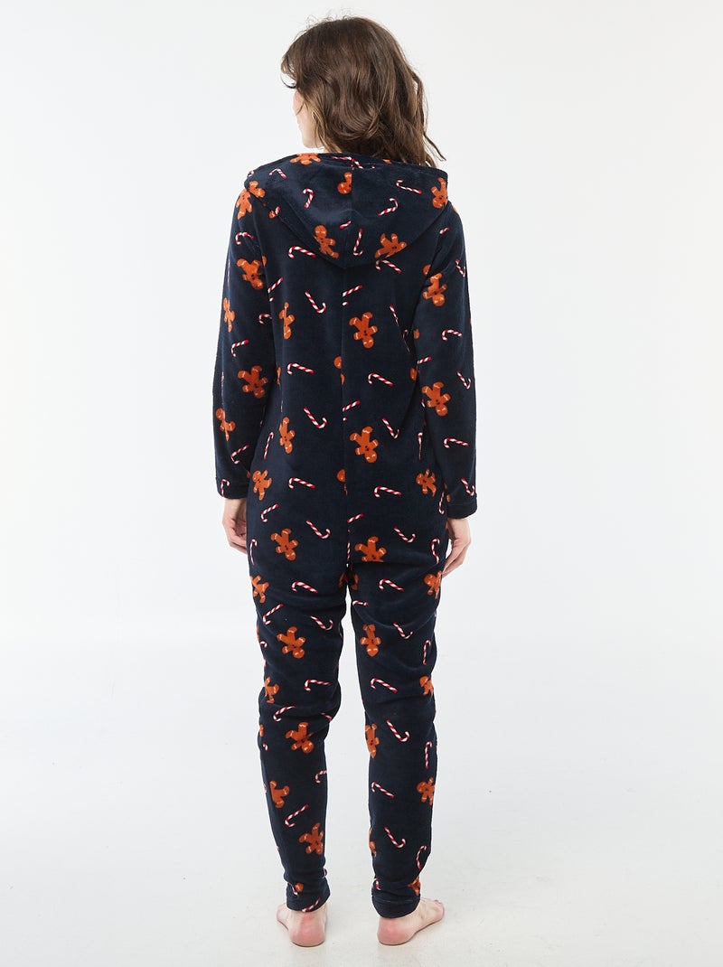 Tuta lunga in pile Pan di zenzero Blu - Kiabi