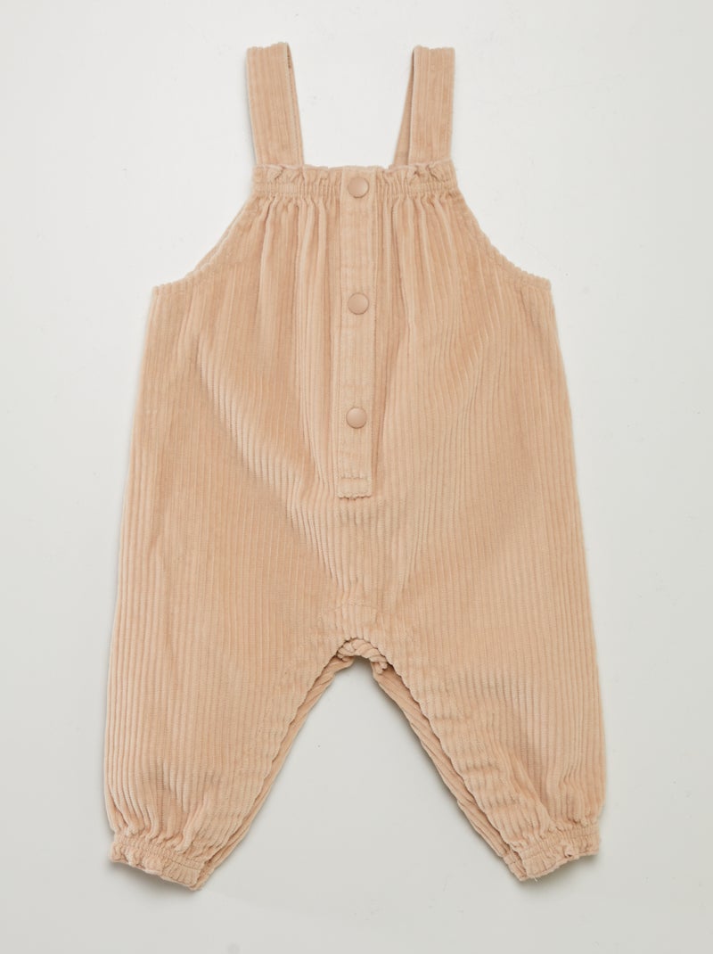 Tuta lunga in velluto BEIGE - Kiabi
