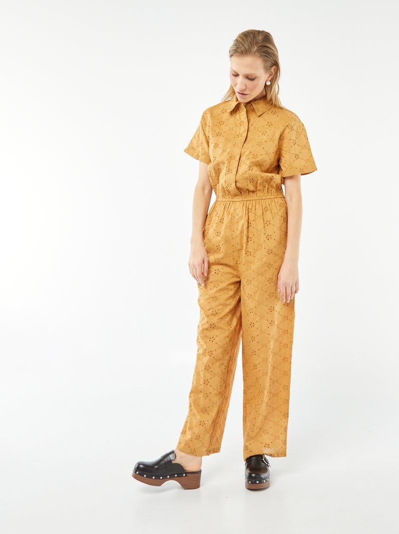 Tuta lunga ricamata BEIGE - Kiabi