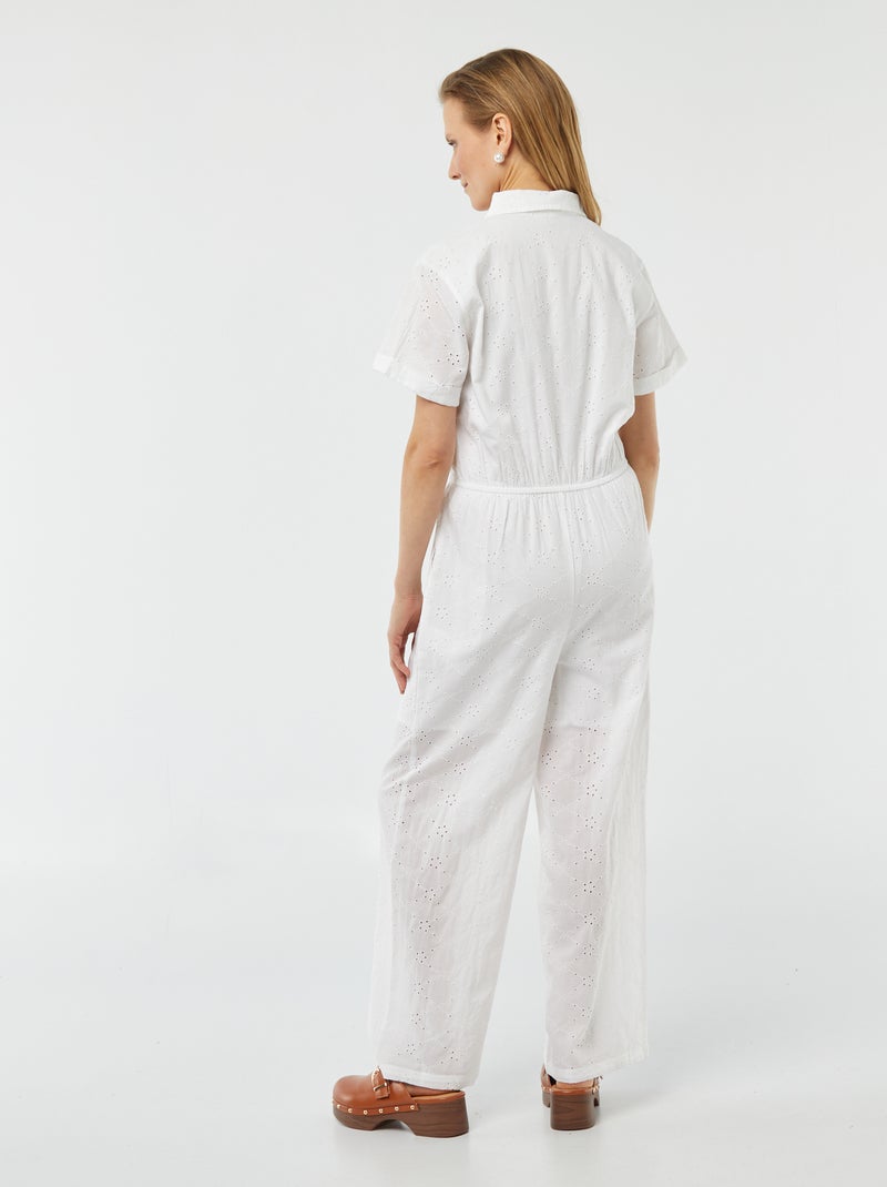 Tuta lunga ricamata bianco - Kiabi