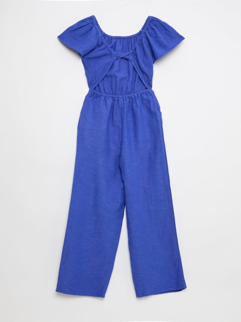 Tuta pantalone ampia a maniche corte Blu - Kiabi