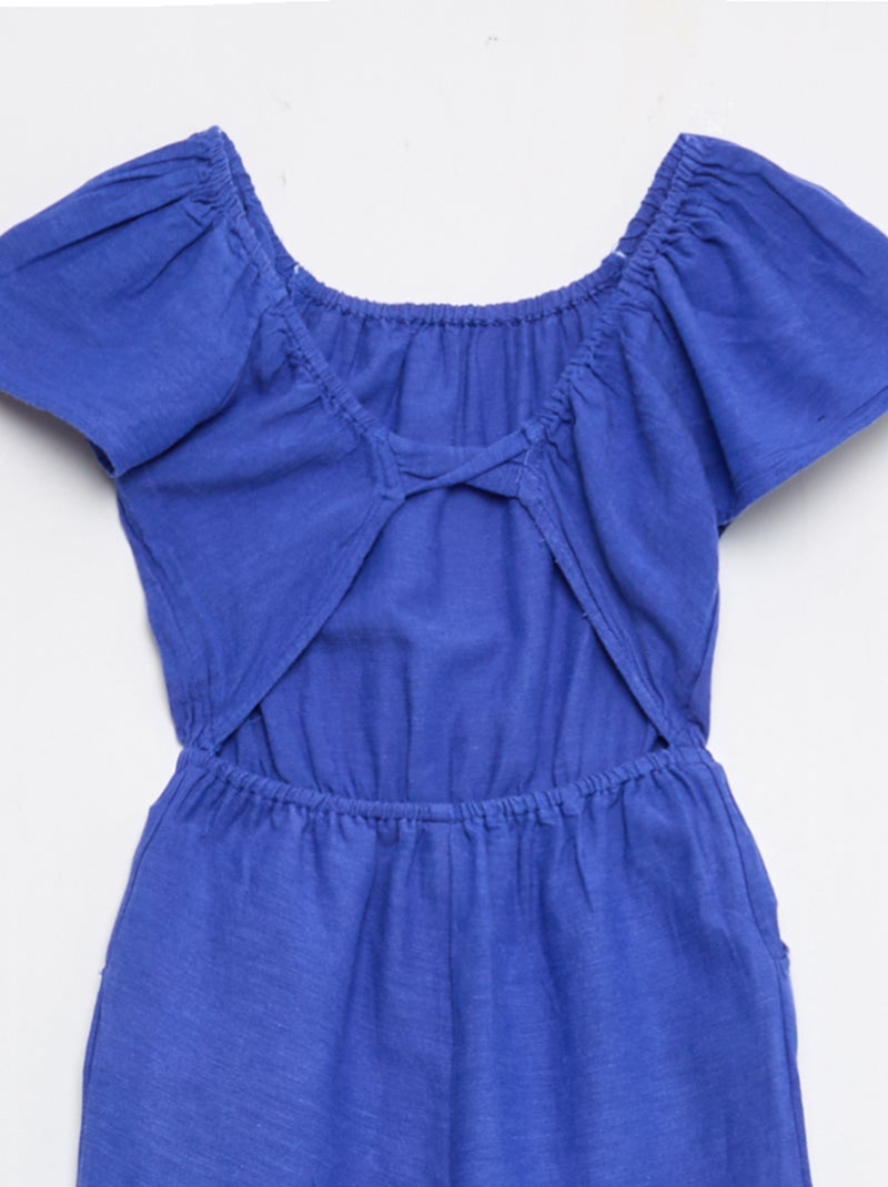 Tuta pantalone ampia a maniche corte Blu - Kiabi