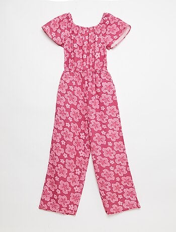 Tuta pantalone ampia a maniche corte