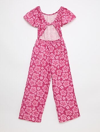 Tuta pantalone ampia a maniche corte