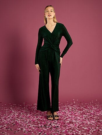 Tuta pantalone ampia in maglia bisou