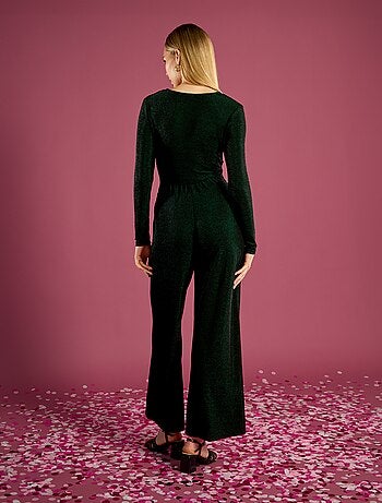 Tuta pantalone ampia in maglia bisou