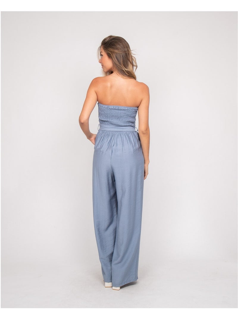 Tuta pantalone bustier EVILIA Blu - Kiabi