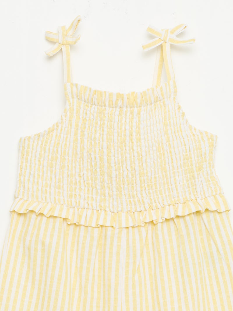 Tuta pantalone con bretelle Giallo - Kiabi
