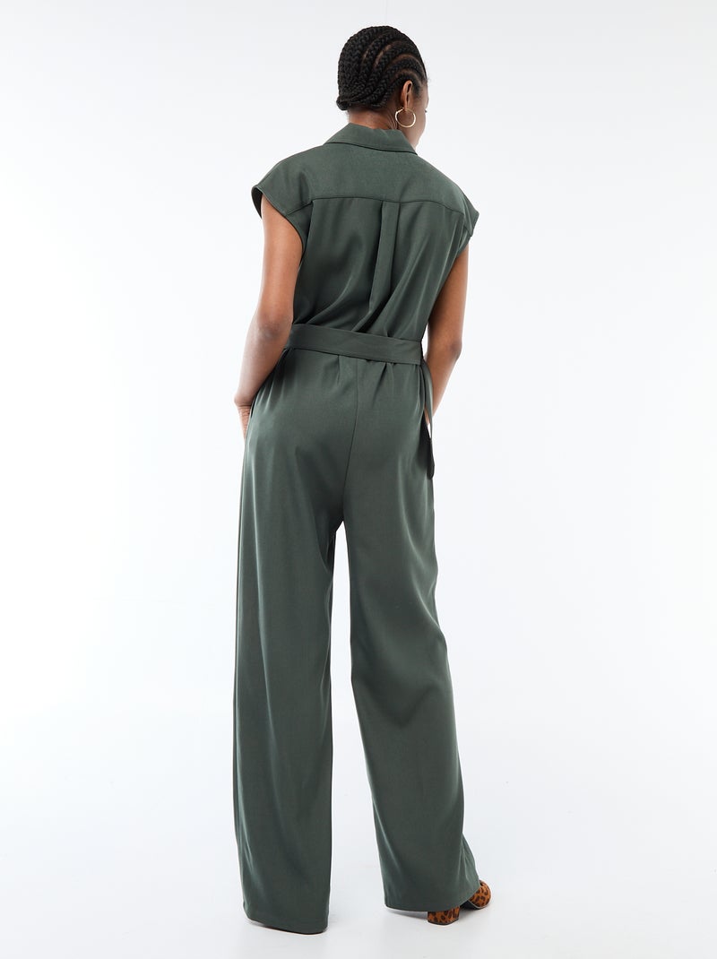 Tuta pantalone con cintura in vita Verde - Kiabi
