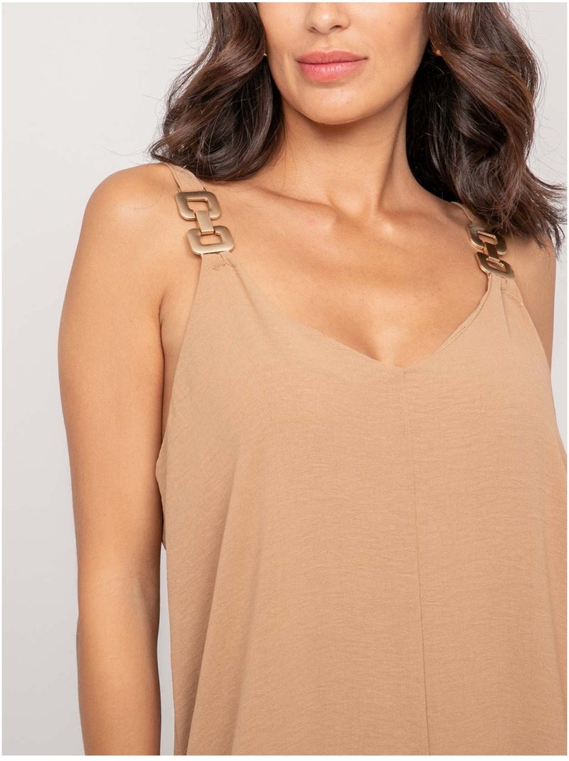 Tuta pantalone fluida ECHINE Beige - Kiabi