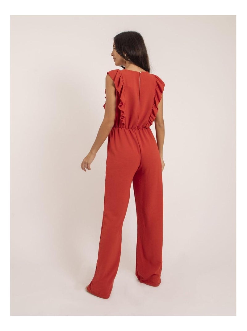 Tuta pantalone fluida ELVIRA Arancione corallo - Kiabi