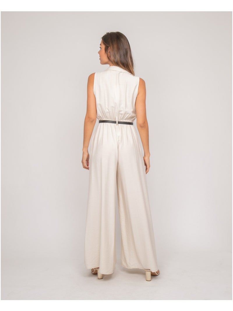 Tuta pantalone fluida EZINE Beige - Kiabi