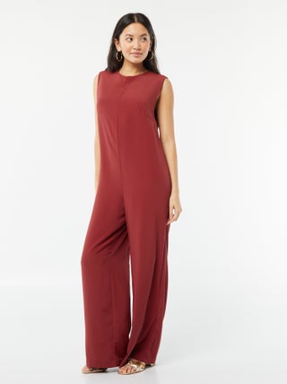 Tuta pantalone fluida senza maniche con m