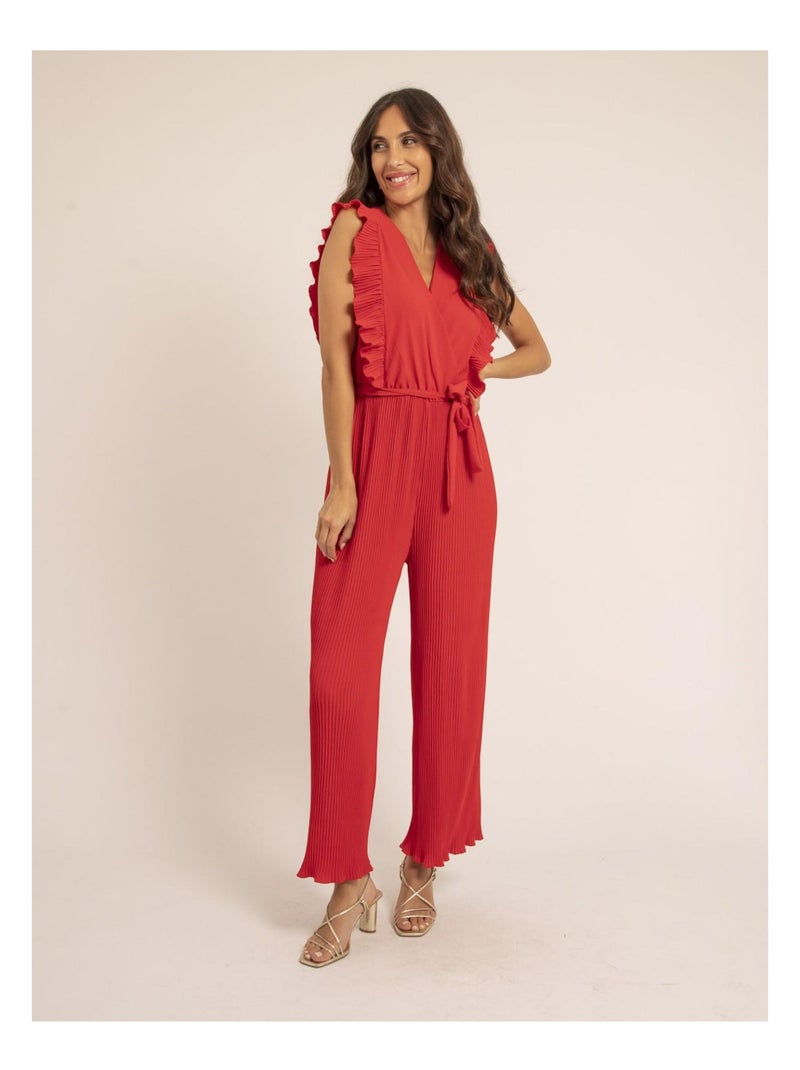 Tuta pantalone plissée EDENA Rosso - Kiabi