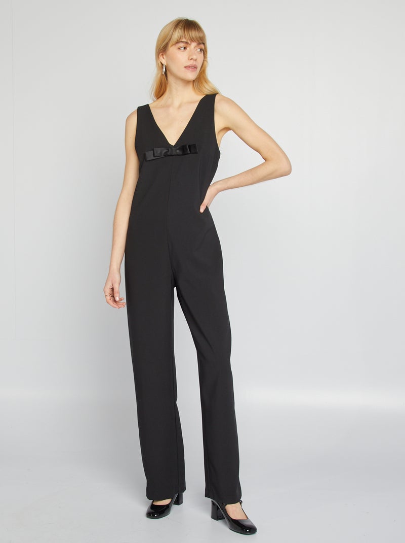 Tuta pantaloni con fiocco fantasia nero - Kiabi