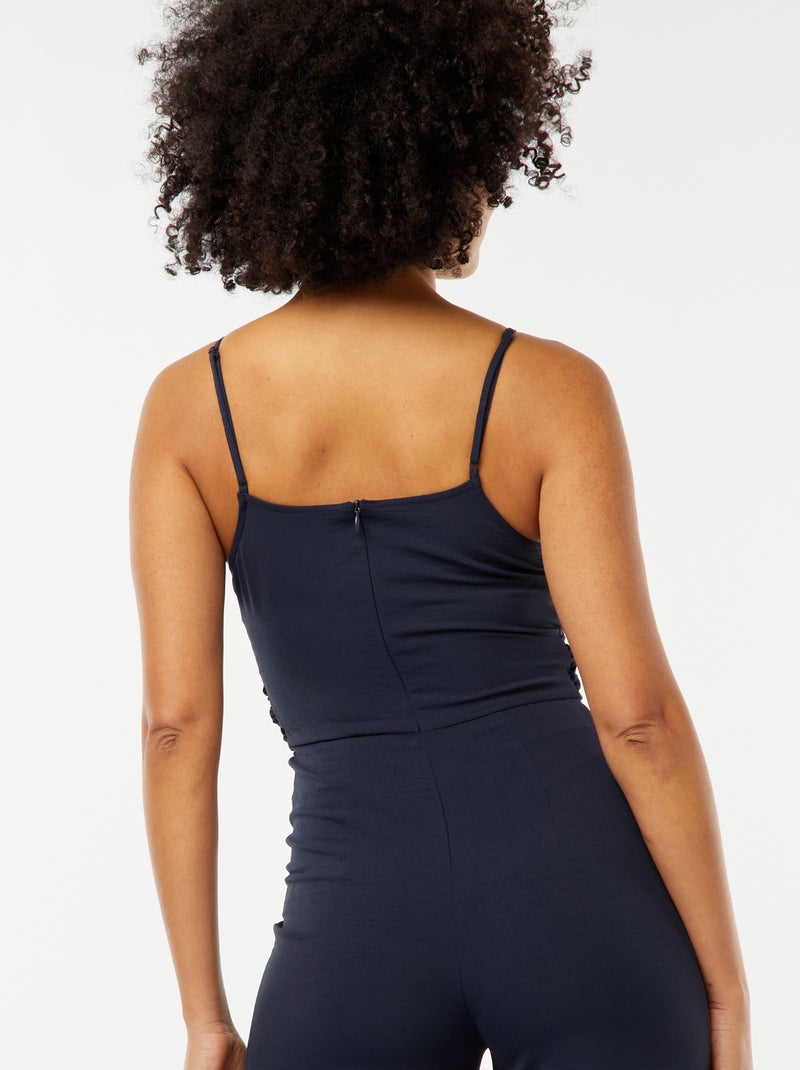 huwvqci Tuta da donna senza maniche, tuta a gamba larga con tasche, tuta con spalline sottili, tuta estiva casual con tasche larghe