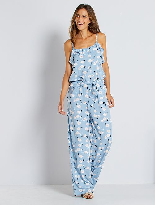 Tuta pantaloni con stampa a 'fiori' - BLU - Kiabi - 18.00€