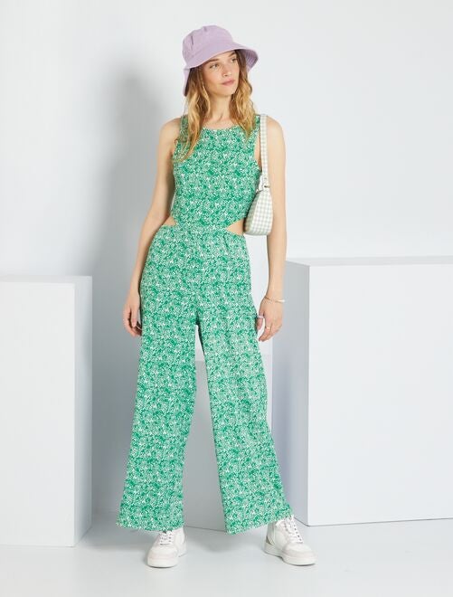 Tuta pantaloni con stampa a 'fiori' - verde - Kiabi - 18.00€