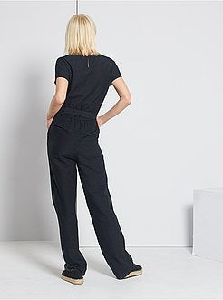 Tuta pantaloni in viscosa e lino - Kiabi