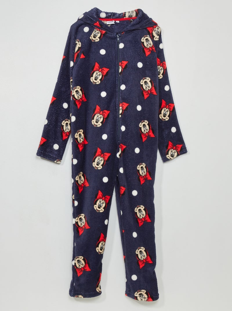 Tuta pigiama in pile 'Minnie' blu - Kiabi