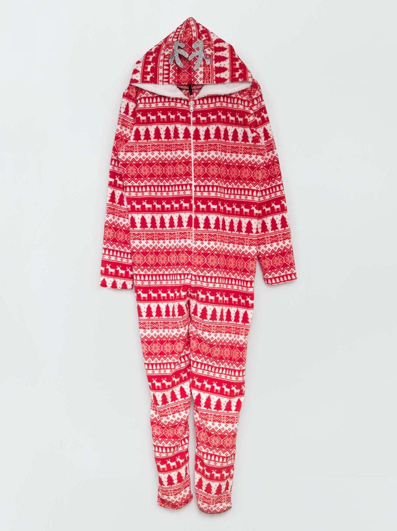 Tuta pigiama in pile ROSSO - Kiabi