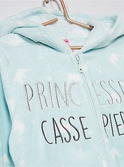 Tuta ricamata in pile morbido - Kiabi