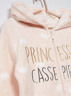 Tuta ricamata in pile morbido - Kiabi