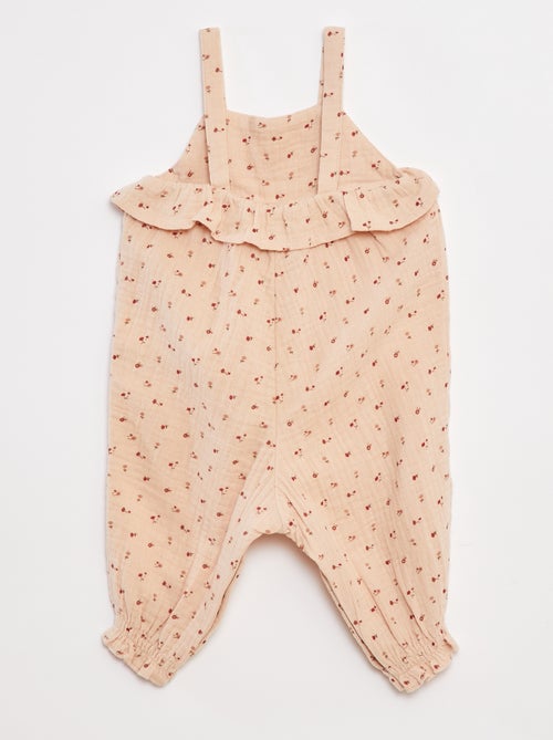 Tuta salopette lunga con motivo - Kiabi