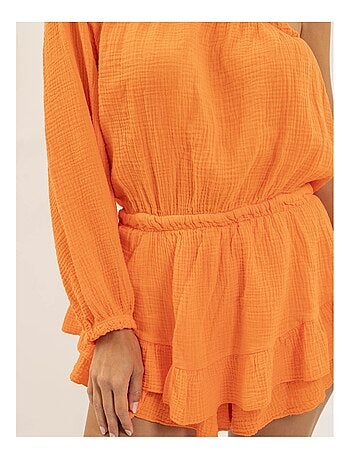 Tuta-short in garza di cotone XITONIA