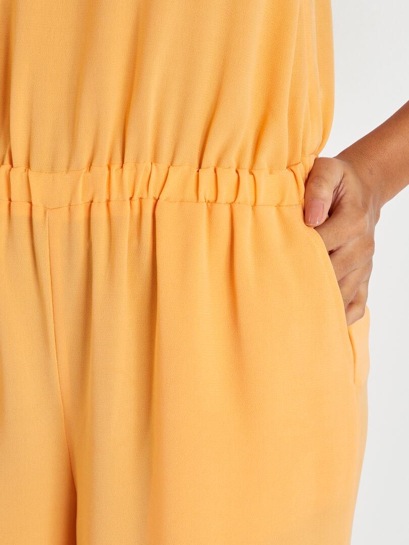 Tuta tinta unita con vita elasticizzata ARANCIONE - Kiabi