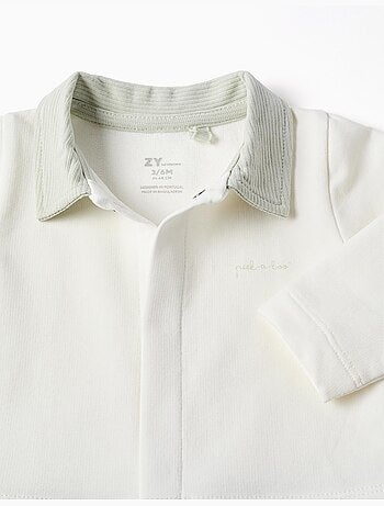 Tutina a coste senza piedi in cotone