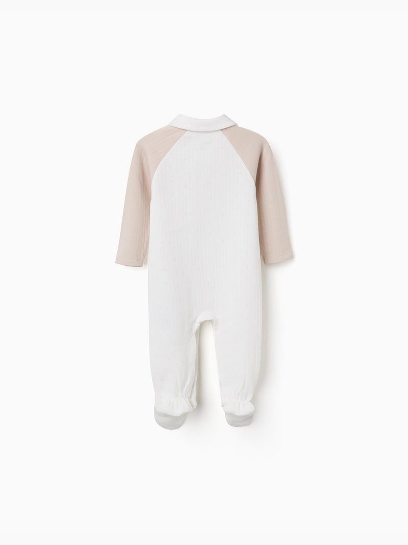 Tutina a costine in cotone trapuntato Bianco - Kiabi