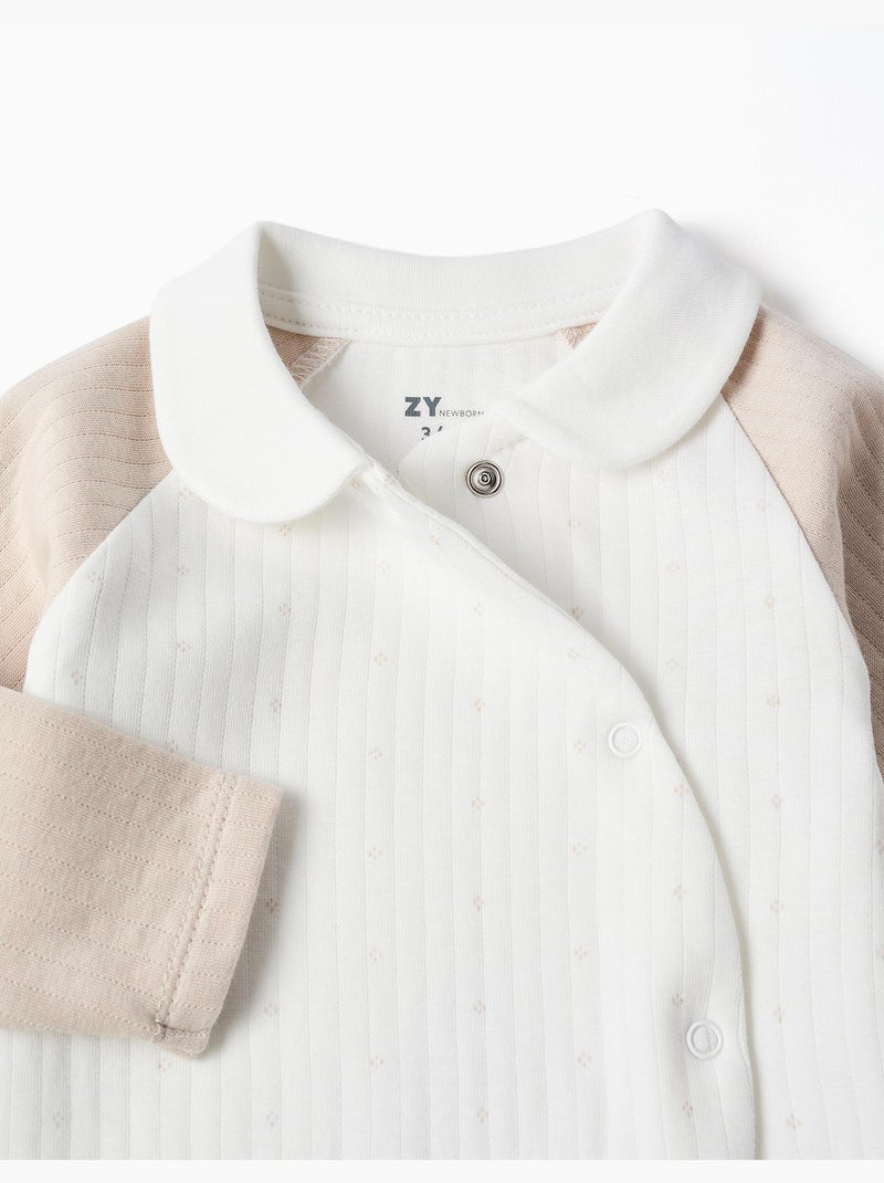 Tutina a costine in cotone trapuntato Bianco - Kiabi