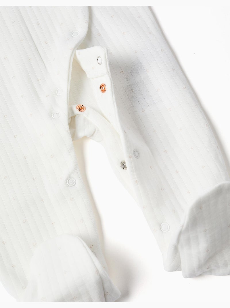 Tutina a costine in cotone trapuntato Bianco - Kiabi