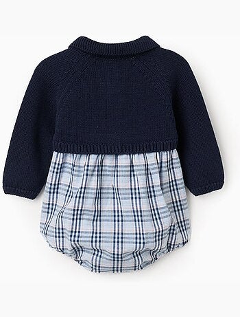 Tutina a quadri in doppio tessuto in cotone b&s